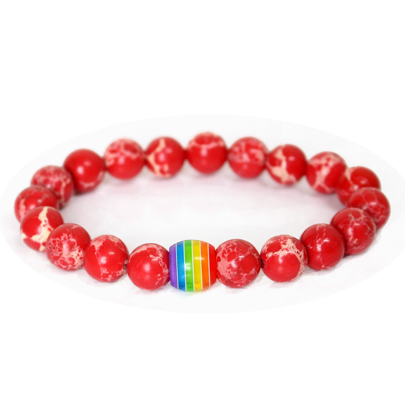 Rainbow Bead Gemstone Bracelet