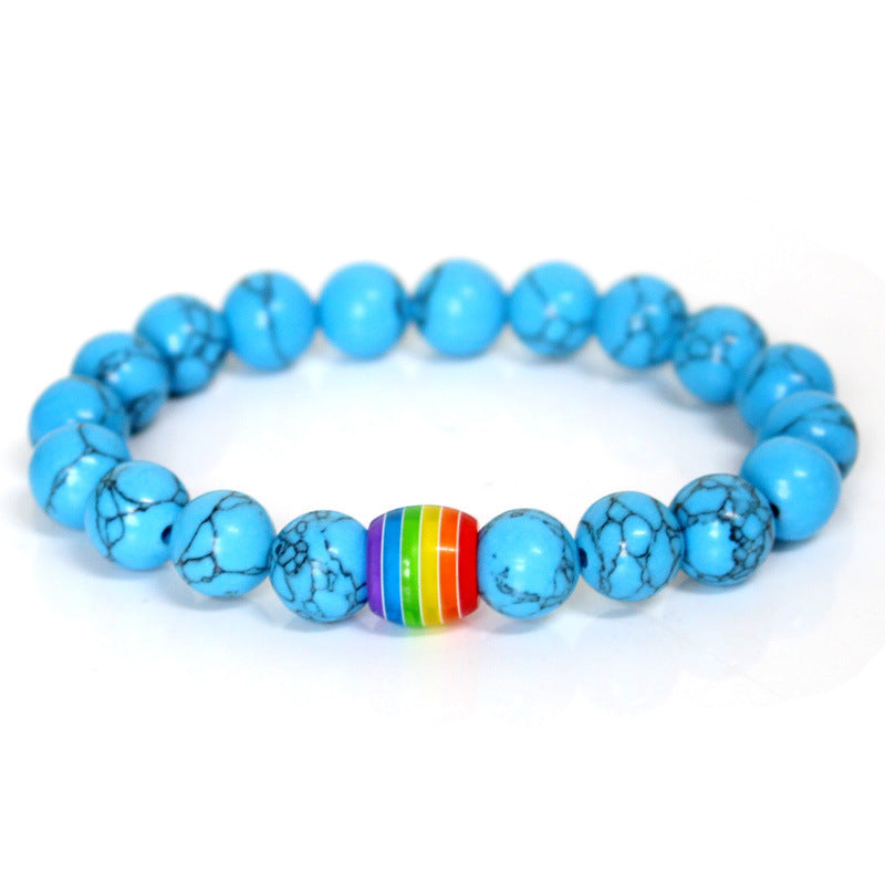 Rainbow Bead Gemstone Bracelet