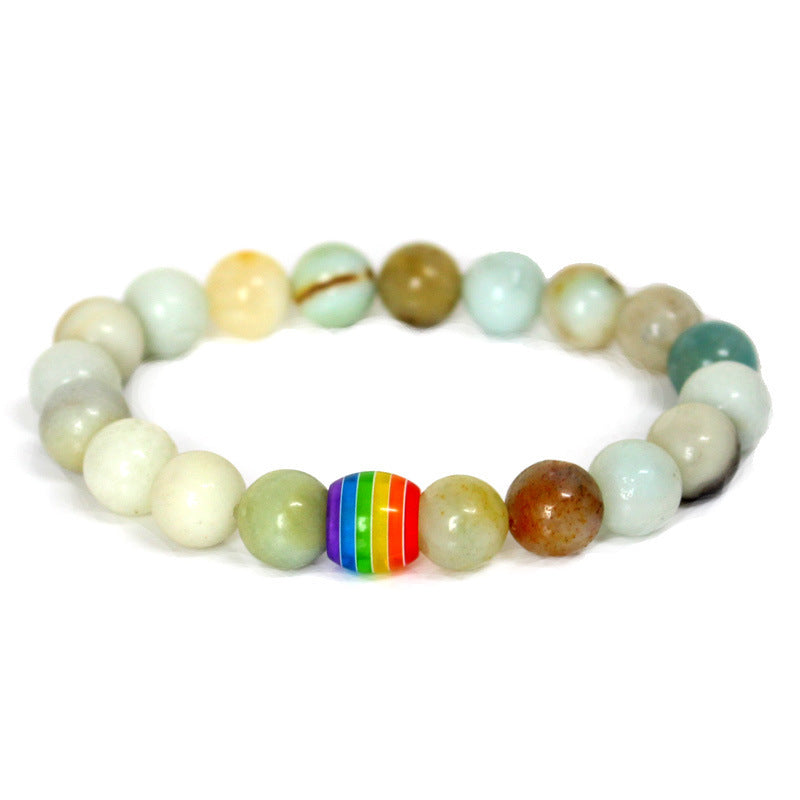 Rainbow Bead Gemstone Bracelet