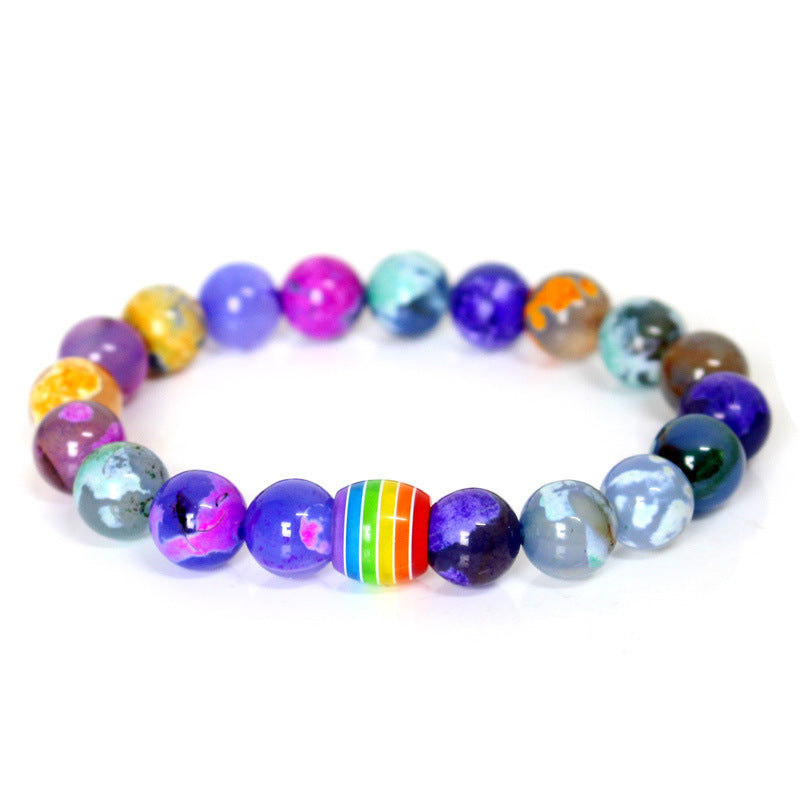 Rainbow Bead Gemstone Bracelet