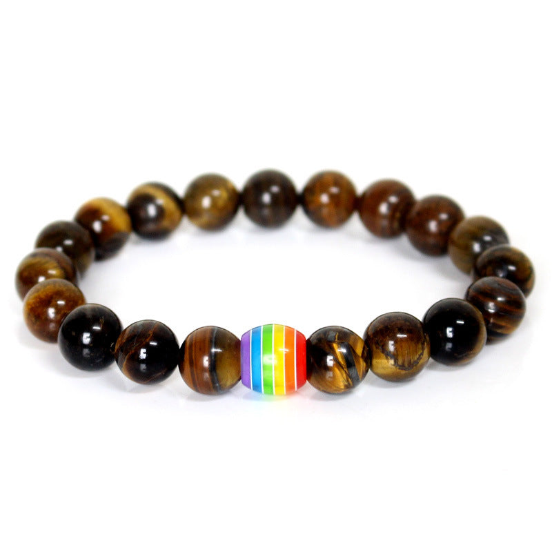 Rainbow Bead Gemstone Bracelet