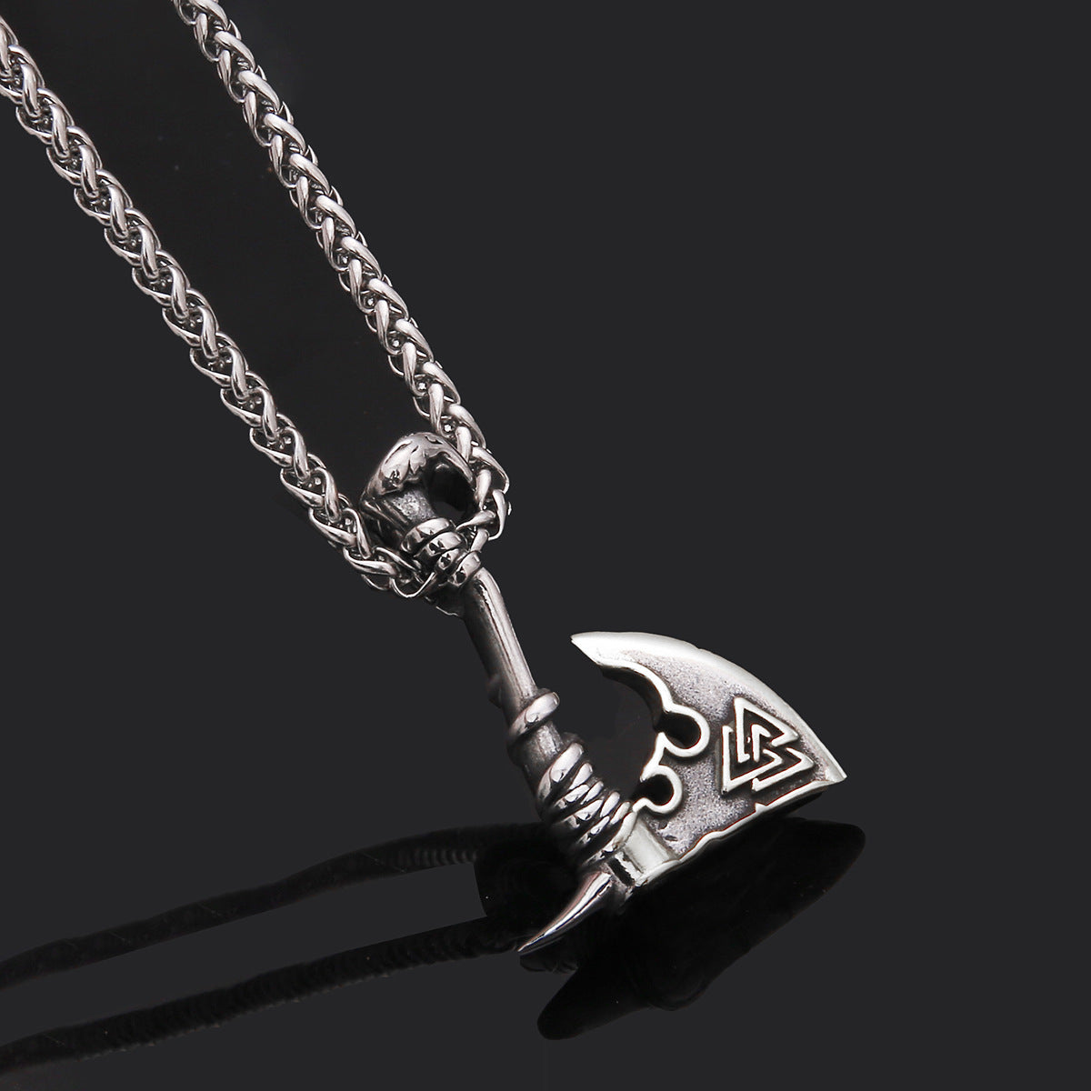 Men’s Titanium Steel Vintage Axe Pendant Necklace
