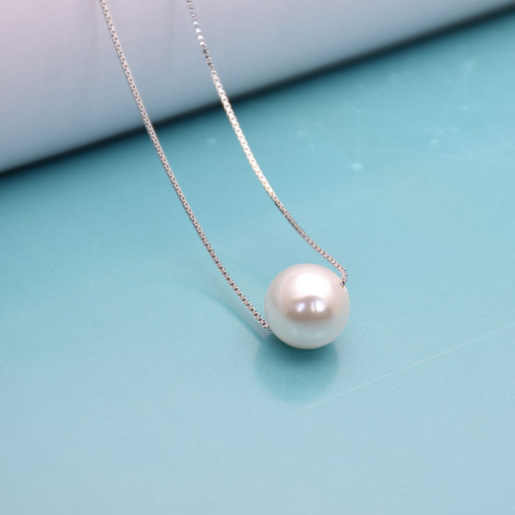 Minimalist Sterling Silver Pearl Necklace