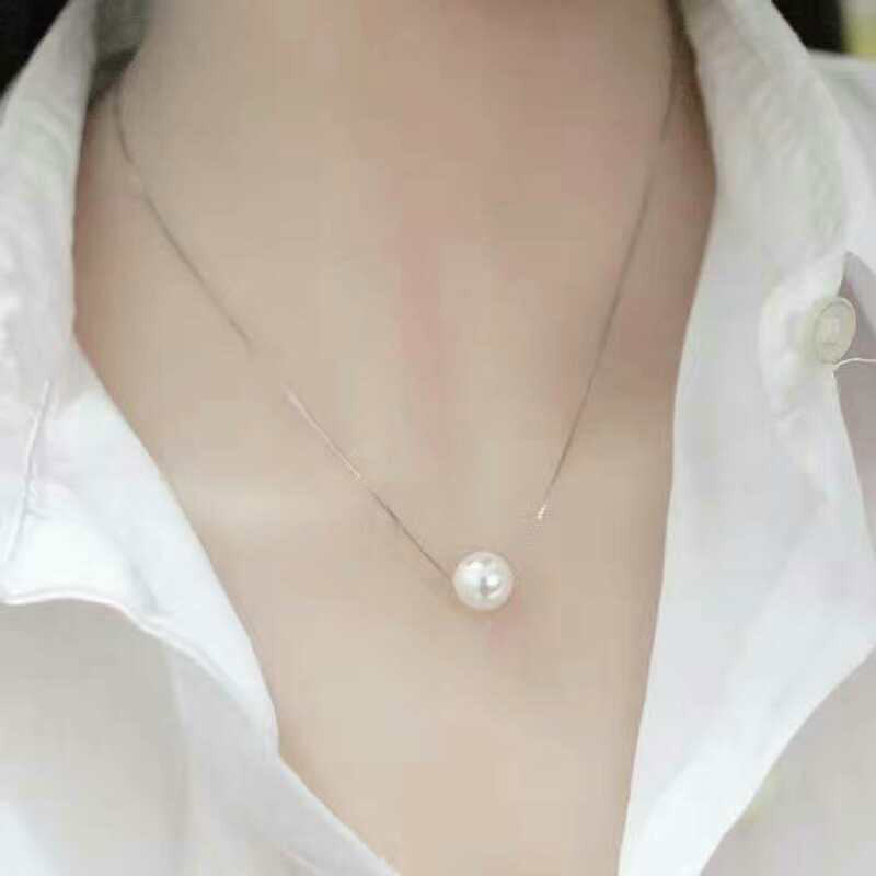 Minimalist Sterling Silver Pearl Necklace