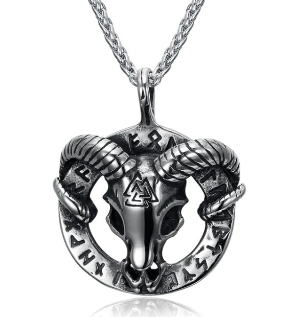 Nordic Runes & Symbols Stainless Steel Adjustable Necklace