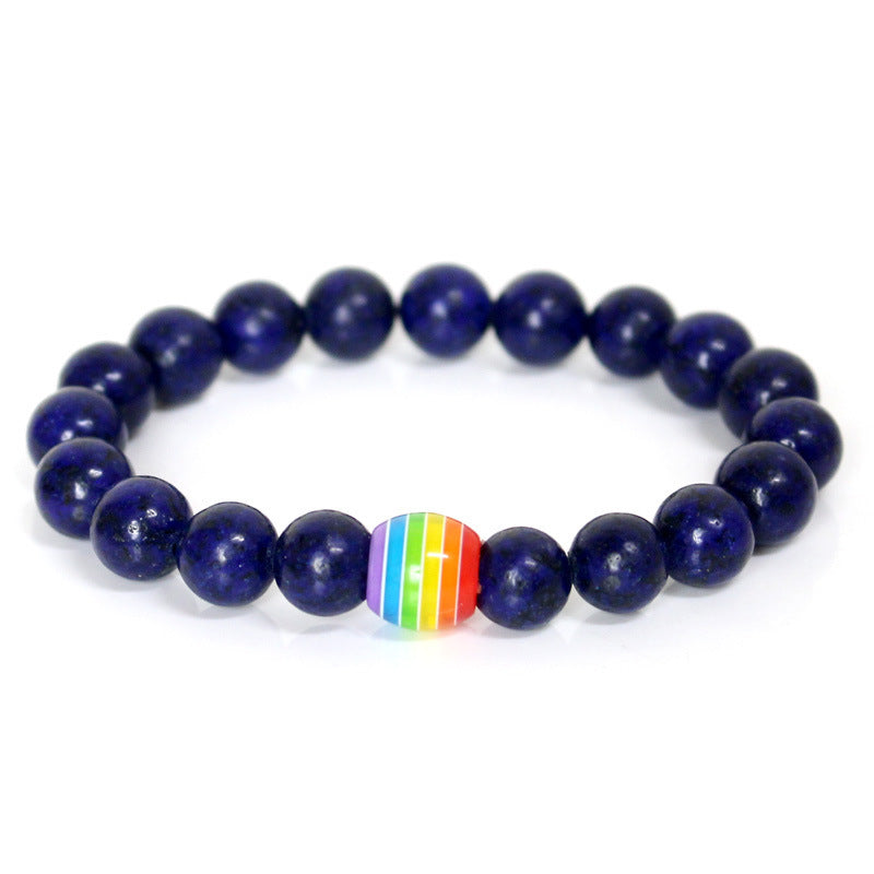 Rainbow Bead Gemstone Bracelet