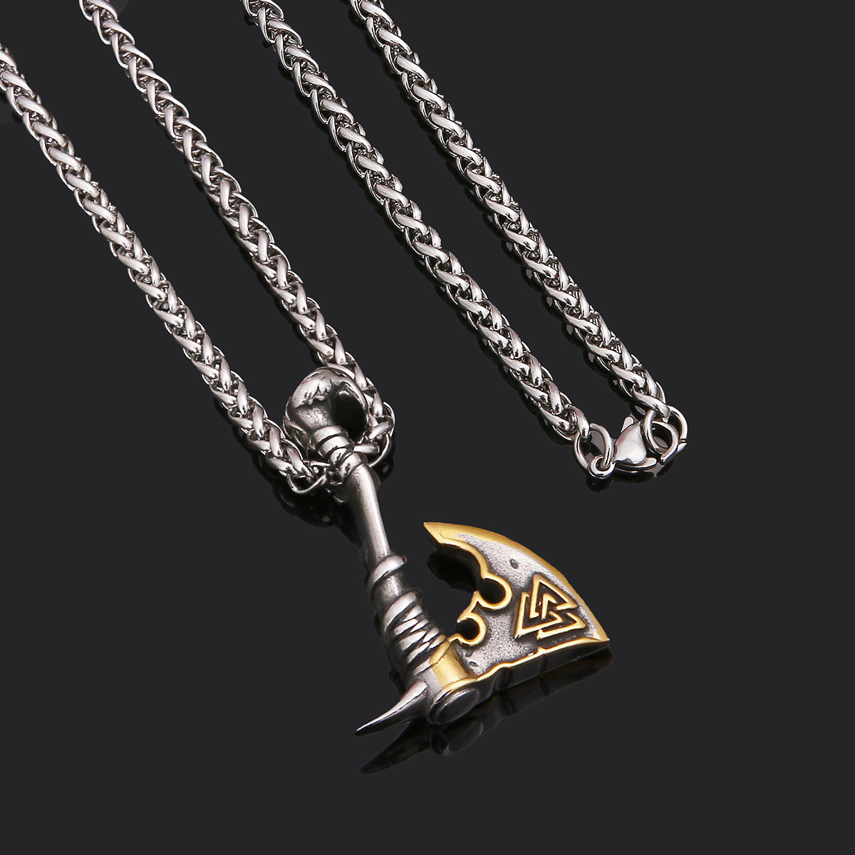 Men’s Titanium Steel Vintage Axe Pendant Necklace