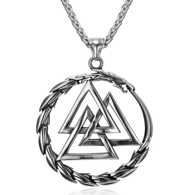 Nordic Runes & Symbols Stainless Steel Adjustable Necklace