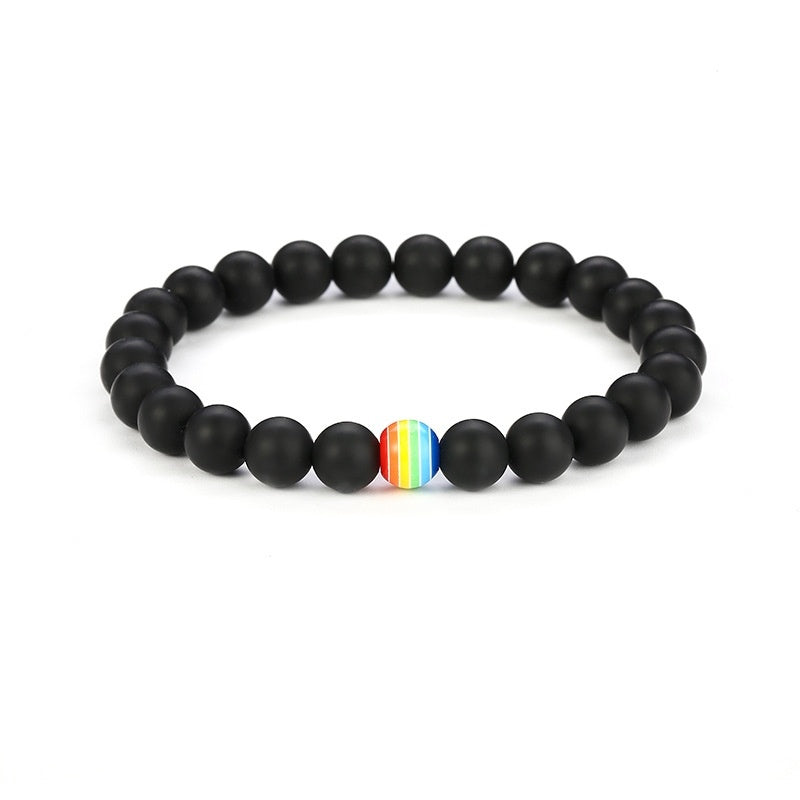 Rainbow Bead Gemstone Bracelet