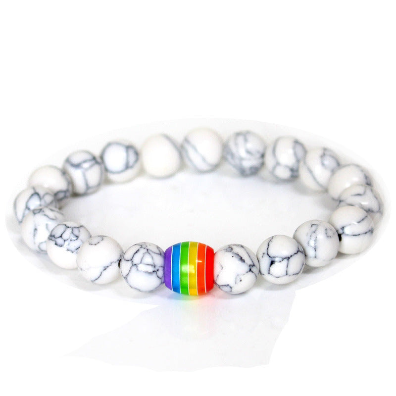Rainbow Bead Gemstone Bracelet