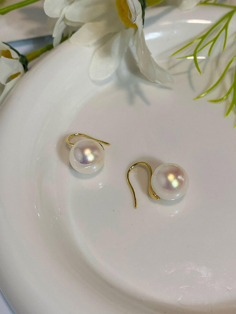 Pearl Dangle Earrings (18K GP)