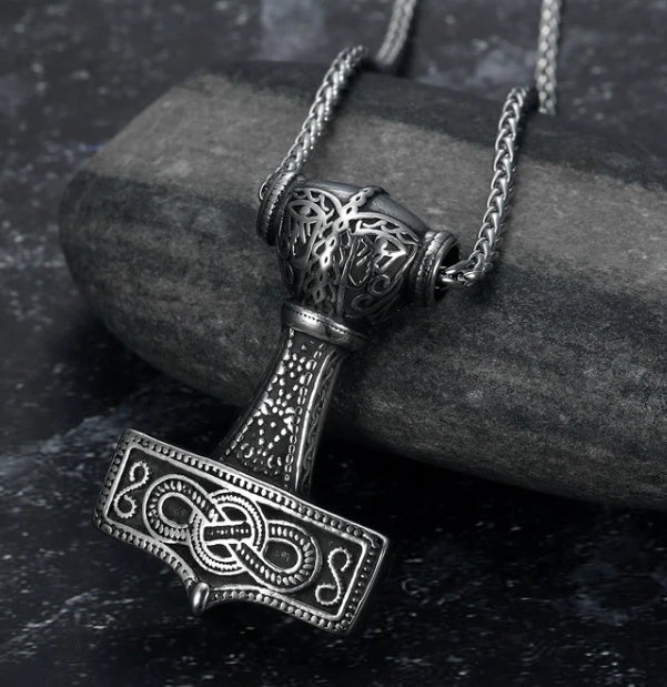 Nordic Runes & Symbols Stainless Steel Adjustable Necklace
