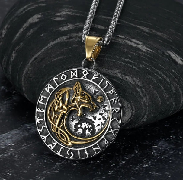 Nordic Runes & Symbols Stainless Steel Adjustable Necklace