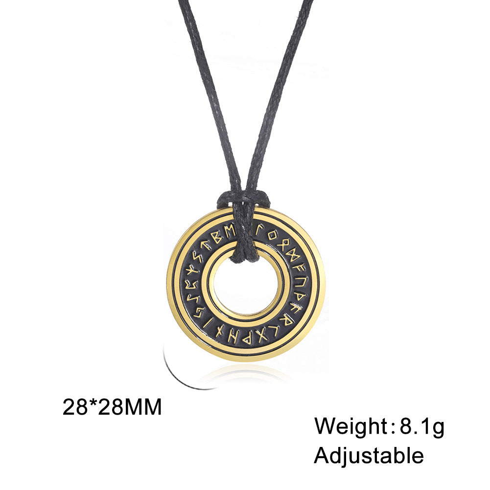 Nordic Runes & Symbols Stainless Steel Adjustable Necklace