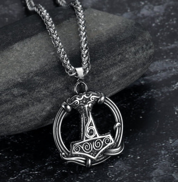 Nordic Runes & Symbols Stainless Steel Adjustable Necklace