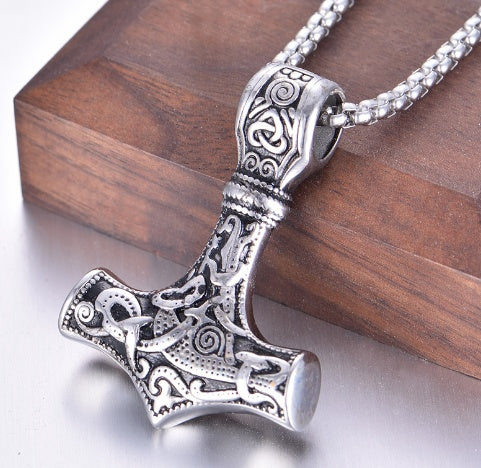 Nordic Runes & Symbols Stainless Steel Adjustable Necklace