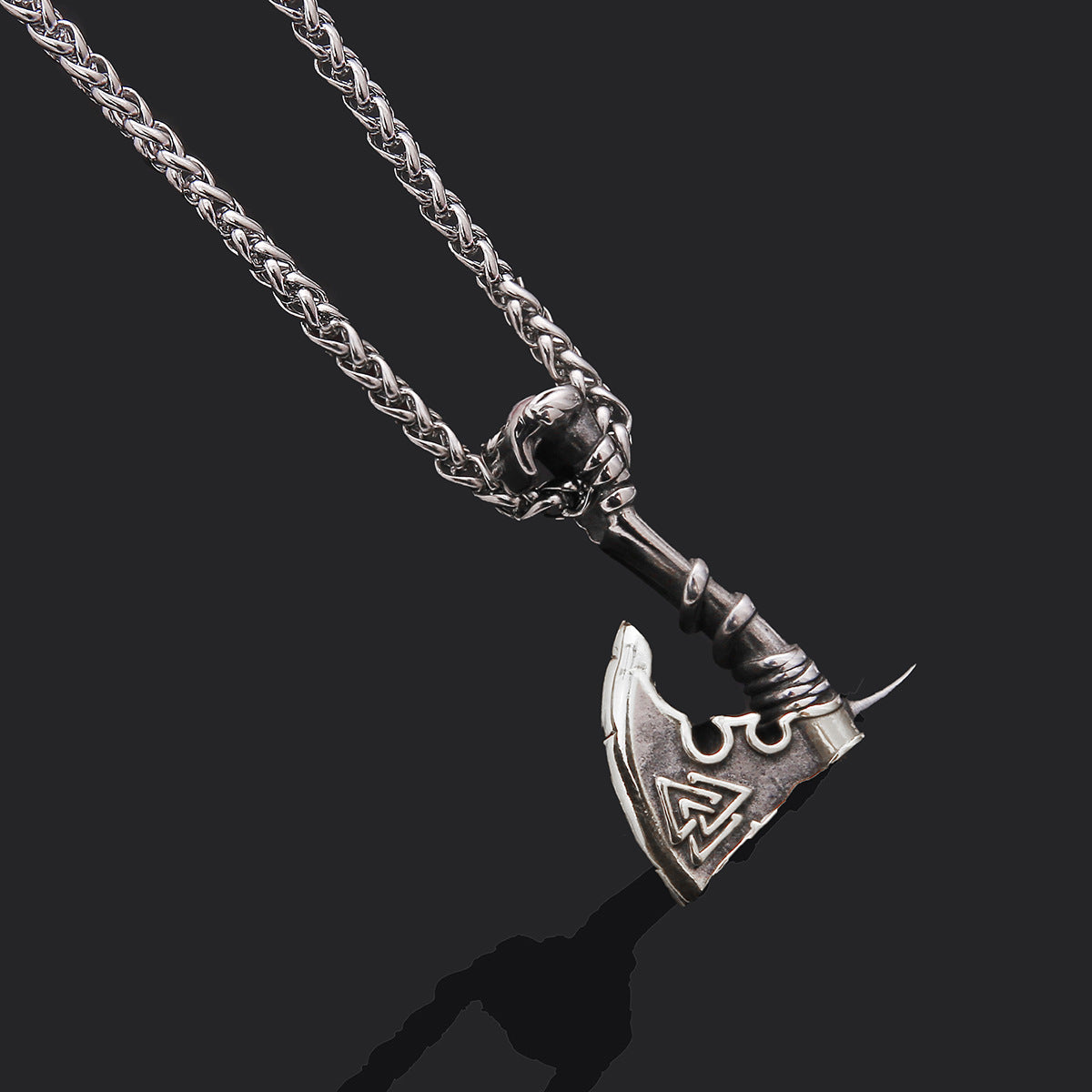 Men’s Titanium Steel Vintage Axe Pendant Necklace