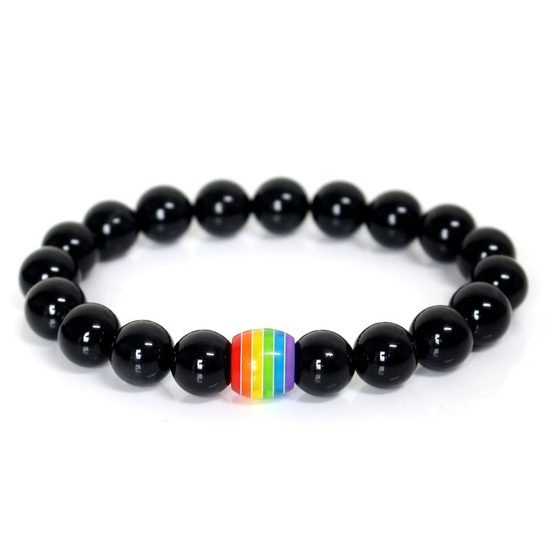 Rainbow Bead Gemstone Bracelet