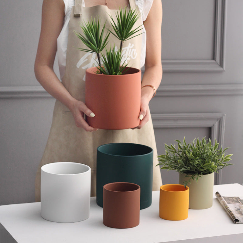 Minimalist Colorful Ceramic Flowerpot