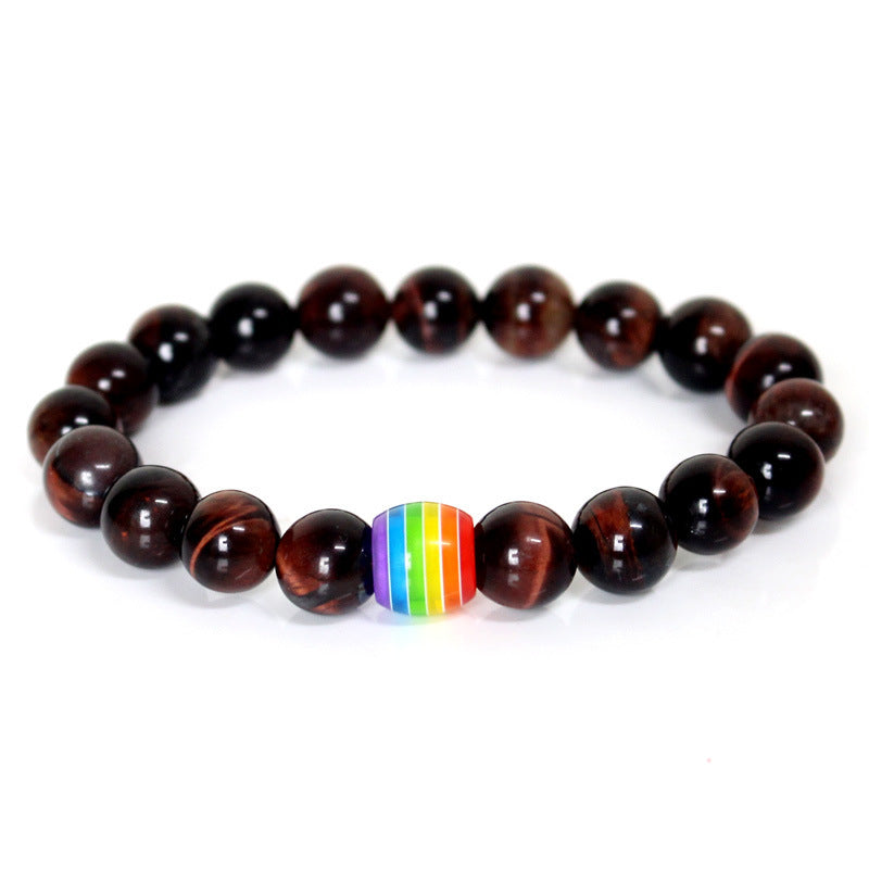 Rainbow Bead Gemstone Bracelet