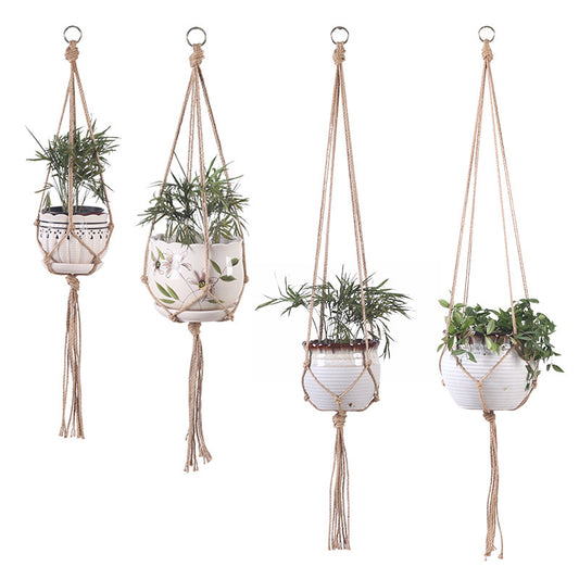 Minimalist Hand-Woven Plant Hanging Basket