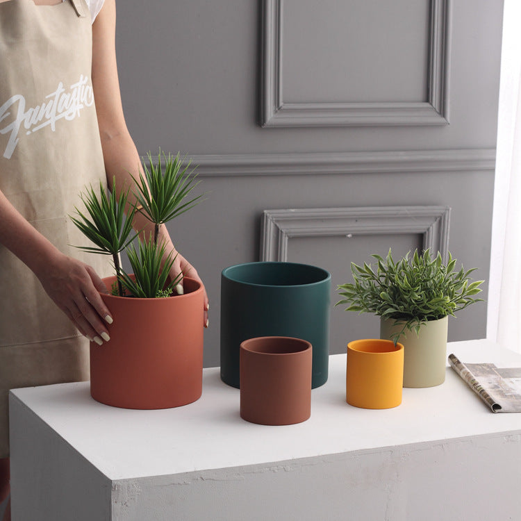 Minimalist Colorful Ceramic Flowerpot