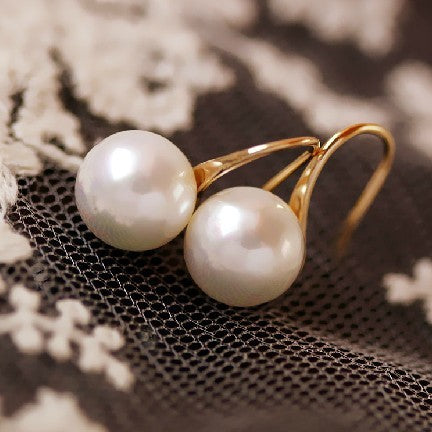 Pearl Dangle Earrings (18K GP)