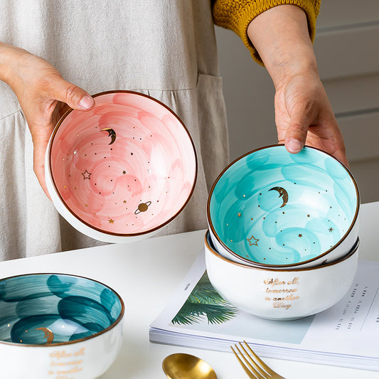 Celestial Themed Ceramic Bowls