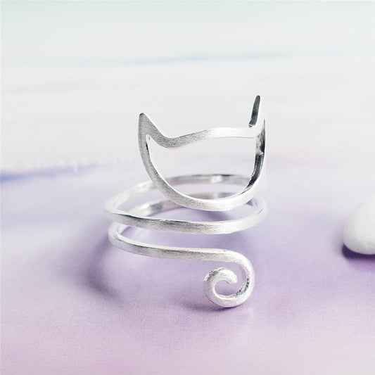 Sterling Silver Adjustable Cat Ring