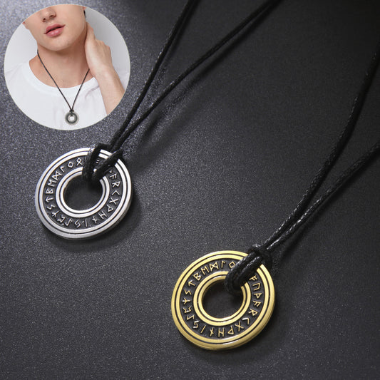 Nordic Runes & Symbols Stainless Steel Adjustable Necklace
