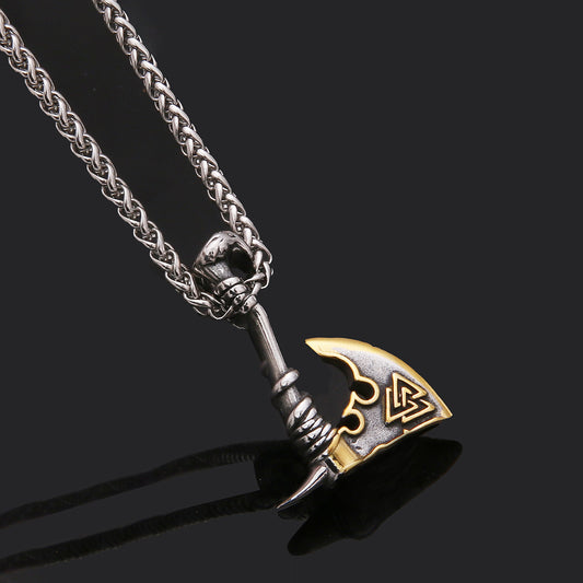 Men’s Titanium Steel Vintage Axe Pendant Necklace