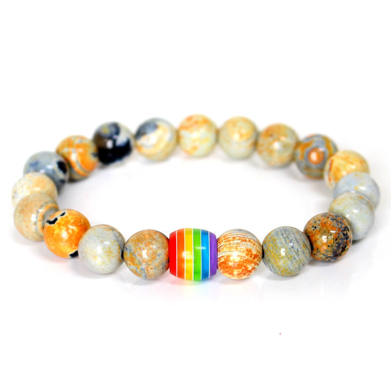Rainbow Bead Gemstone Bracelet